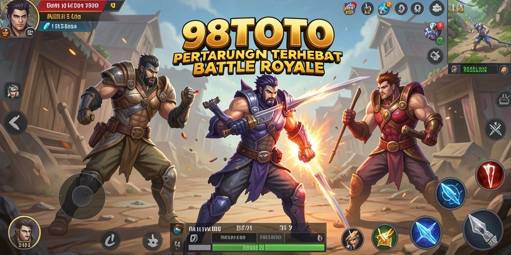 Screenshot dari gameplay intens di arena Battle Royale 98TOTO.