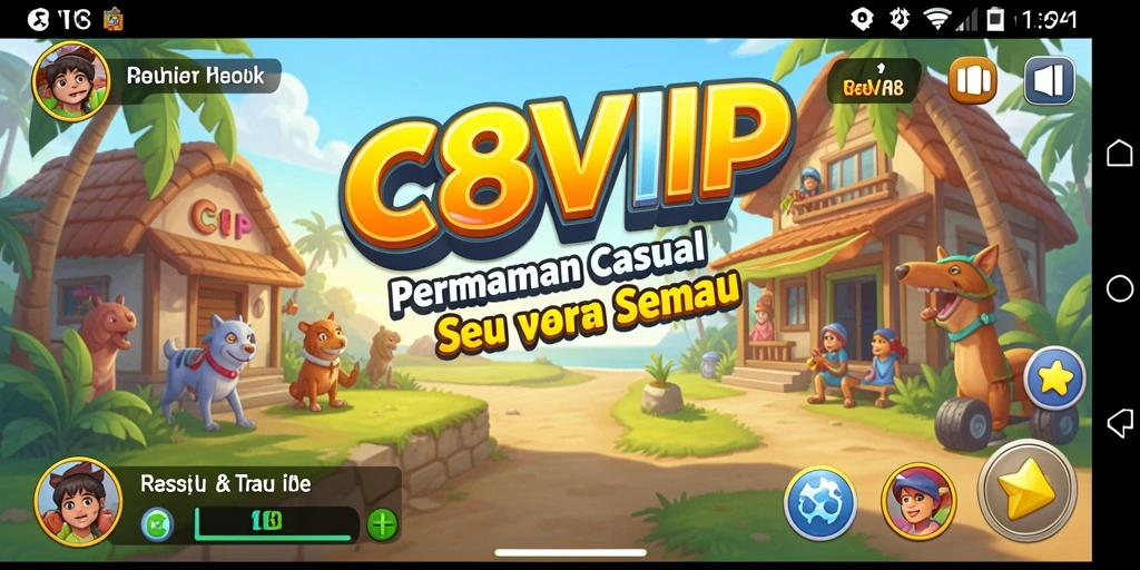 Tampilan gameplay C8VIP yang seru dan penuh warna.