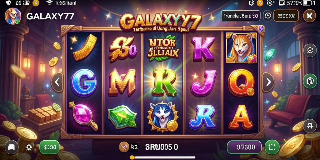 Screenshot GALAXY77 menunjukkan gameplay Slot yang menarik.