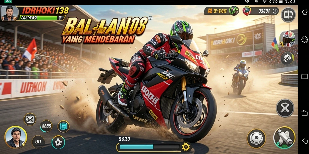 Gameplay seru di lintasan balap motor yang menantang.