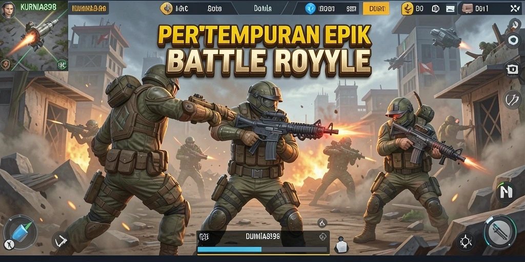 Screenshot KURNIA898 menunjukkan aksi penuh gertakan dalam pertempuran Battle Royale.