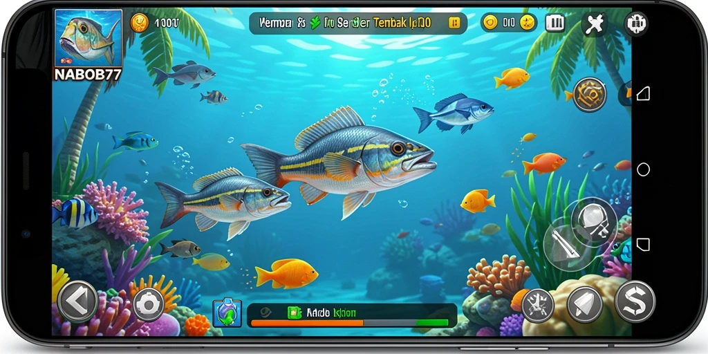 Tampilan gameplay seru Tembak Ikan di NABOB77.