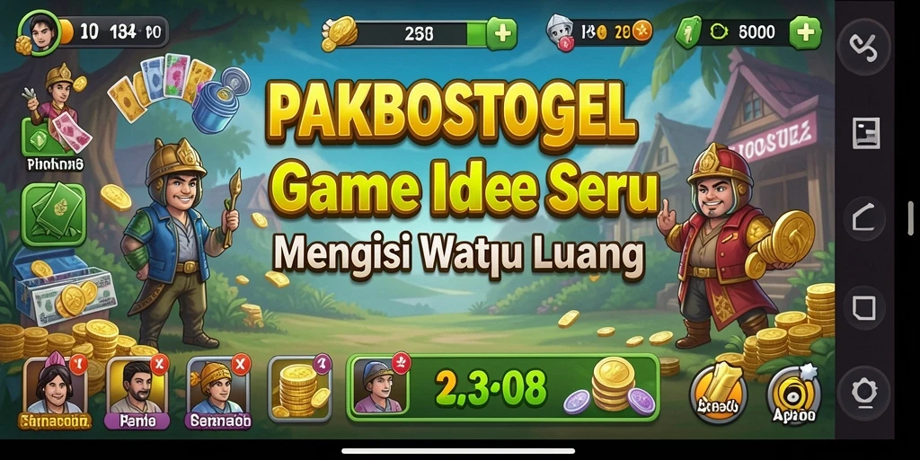 Tampilan screenshot utama PAKBOSTOGEL menampilkan gameplay yang santai dan interaktif.