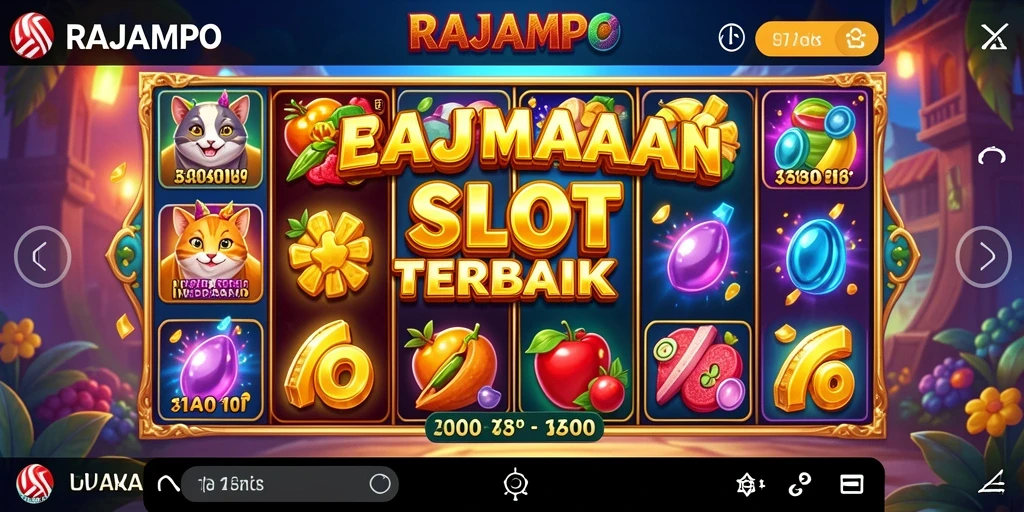 Tampilan gameplay Slot RAJAMPO yang mengasyikkan dan penuh warna.