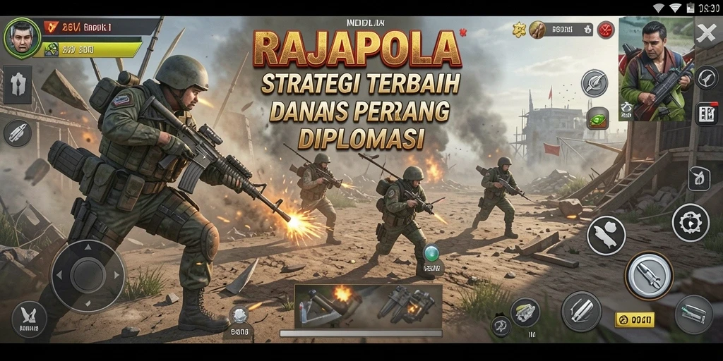 Tampilan gameplay menarik dari RAJAPOLA dengan strategi yang intens.
