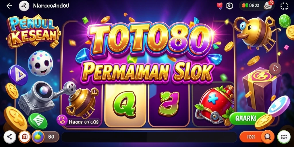 Screenshot utama TOTO80 menampilkan gameplay seru dengan berbagai tema slot menarik.