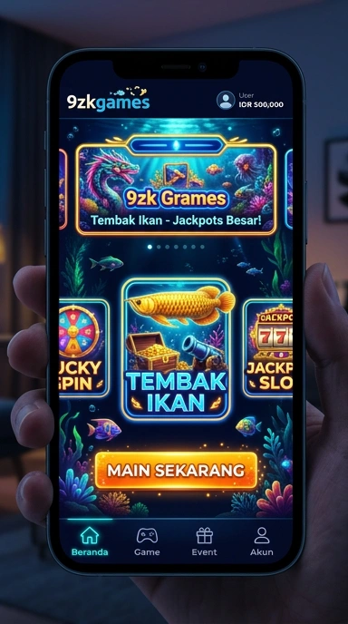 Tampilan antarmuka 9zkgames yang sederhana dan intuitif.